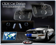 Clearglas Angel Eyes with LED in black 2 pcs