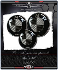 BMW Emblem kit i äkta kolfiber 3 delar