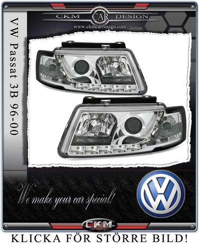 VOLKSWAGEN - Passat - B5 97-05 - Klarglas Framlysen DEVIL Eyes 2st