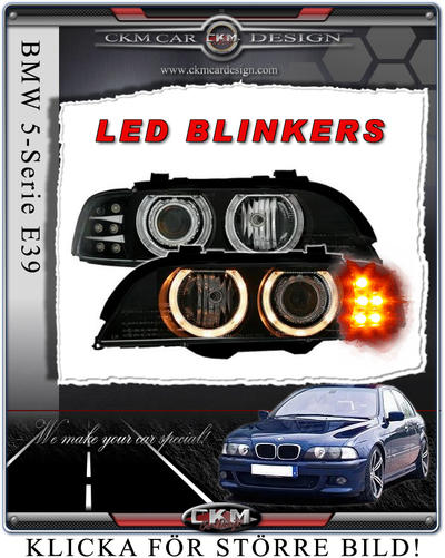 BMW - 5-serie - E39 96-03 - BMW Clearglas black Angel Eyes 01-03 2 pcs