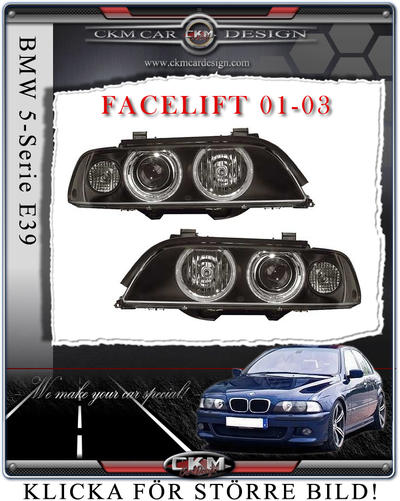 BMW - 5-serie - E39 96-03 - BMW Clearglas black Angel Eyes 01-03 2 pcs