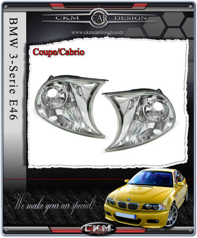 BMW - 3-serie - E46 98-06 - klarglas blinkers 2st coupe/Cabrio 01-05